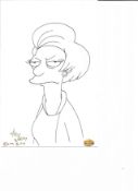 Mike Worley signed 8x6 Simpsons Helen Lovejoy original doodle. Good Condition. All autographs are