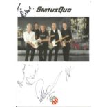 Status Quo signed 8x6 colour photo. Dedicated. Good Condition. All autographs are genuine hand