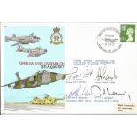 Open Day RAF Lossiemouth 13th August 1977 signed pack of 4 FDC. Signed by Flt Lt R. Peart, Lt Cdr J.