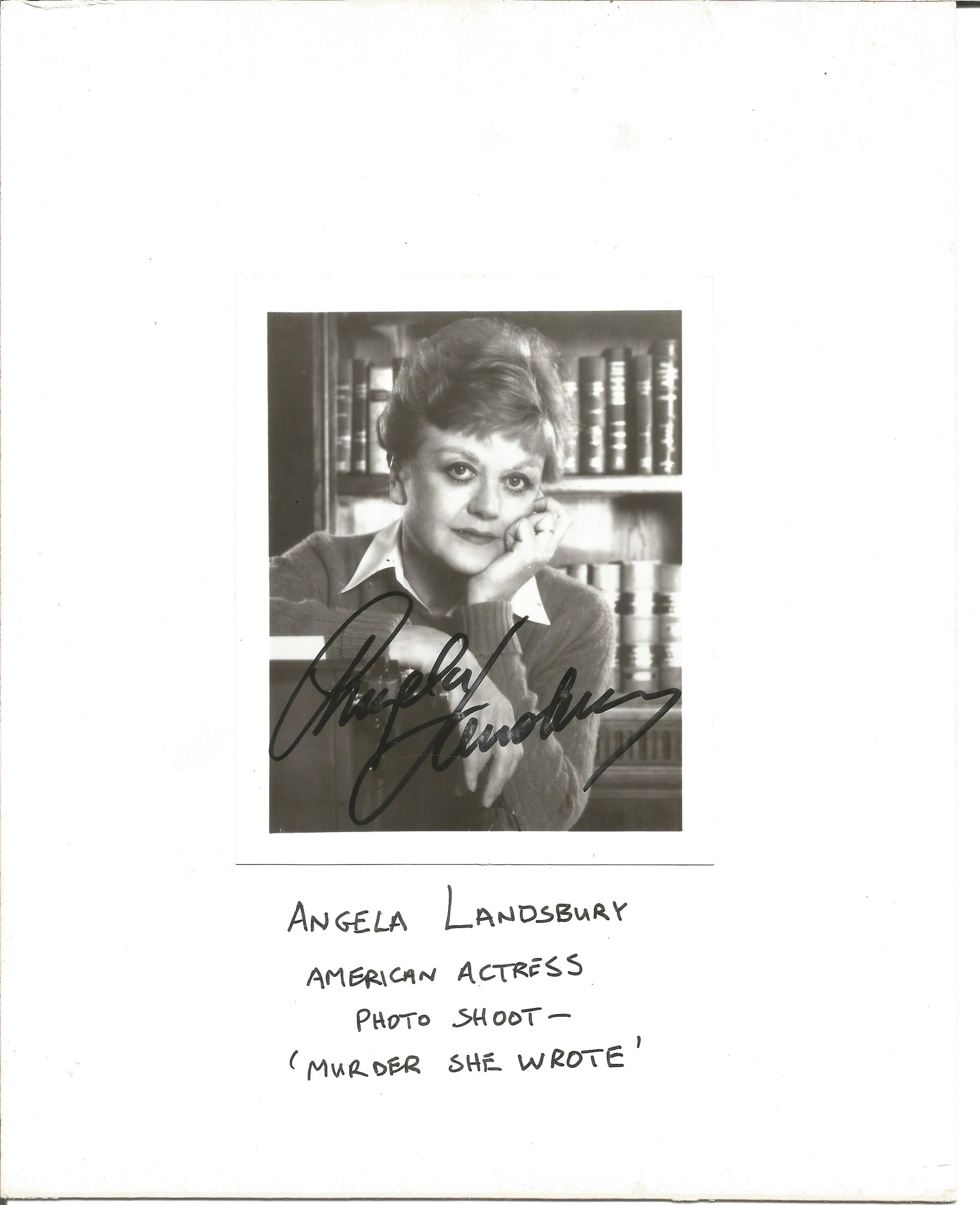 Angela Lansbury signed 5x5 black and white photo. American actress. Good Condition. All autographs