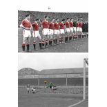 Manchester United Busby Babes. This beautiful set of two large 16"x12" photos depict the famous