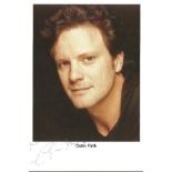 Colin Firth signed 6x4 colour photo. Colin Andrew Firth CBE (born 10 September 1960) is an English