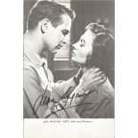 Jean Simmons signed black and white newspaper photo. Good Condition. All autographs are genuine hand