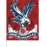 Crystal Palace team signed 10x8 colour football 2019/20 crest badge photo. Good Condition. All