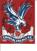 Crystal Palace team signed 10x8 colour football 2019/20 crest badge photo. Good Condition. All
