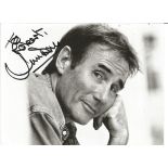 Jim Dale signed 8x6 black and white photo. Dedicated. Good Condition. All autographs are genuine