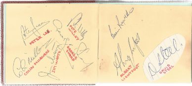 Cricket collection autograph book over 30 signatures includes names such as Colin Milburn, Peter