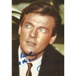 Roger Moore signed 6x4 The Saint colour photo dedicated. Sir Roger George Moore KBE (14 October 1927