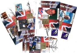 Great Britain medal heroes FDC signed collection. 5 covers in total. Signed by Sally Gunnell, Duncan