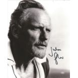 Julian Glover signed 10x8 black and white photo as Kristatos in James Bond. Good Condition. All