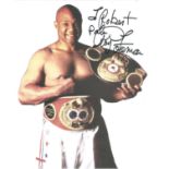 George Foreman signed 10x8 colour photo dedicated. George Edward Foreman (born January 10, 1949)