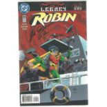 Dc Comic Legacy Robin part seven 33 signed on the cover by Johnny Duncan. John Bowman Duncan (