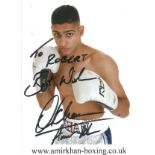 Amir Khan signed 5x4 colour promo photo dedicated. Amir Iqbal Khan (born 8 December 1986) is a