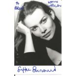 Saffron Burrows signed 6x4 black and white photo dedicated. Saffron Domini Burrows (born 22