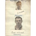 Portsmouth FC 1931/2 season. Album page with 3 signatures 2 on one side and 1 on reverse. Signed