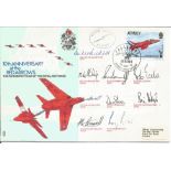 10th Anniversary of the Red Arrows multi signed FDC No. 243 of 3289. Signed Sqn Ldr R. B. Duckett,