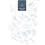 Portsmouth FC 1996/7 season signed A4 sheet. Includes Pethic, Russell, Rees, Burton, Waterman,