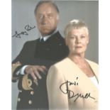 Judi Dench and Geoffrey Palmer double signed 10x8 colour photo. Good Condition. All autographs are