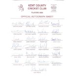 Cricket Kent County Cricket Club 2000 squad team sheet 25 signatures includes Rob Key, Mark