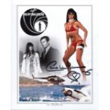 007 Bond girl. The Spy Who Loved Me actress Caroline Munro signed 8x10 montage photo. Good