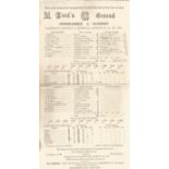 Cricket. 1938 scorecard Middlesex v Surrey UNSIGNED. Fold mark down the centre, partially filled in,