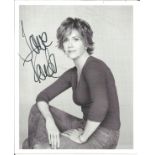 Jane Fonda signed 10x8 black and white photo. Slight crease. Good Condition. All autographs are
