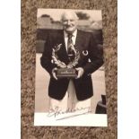 Fred Perry signed 8x4 black and white photo. Frederick John Perry (18 May 1909 - 2 February 1995)