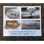 Fred J Olivi signed Bockscar The Bomb that ended World War Two Nagasaki Japan August 9, 1945 10x8