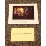 Morgens Jorgenson signed 4x3 yellow card item comes 6x5 photo of the Glasschurch stain glass windows