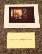 Morgens Jorgenson signed 4x3 yellow card item comes 6x5 photo of the Glasschurch stain glass windows
