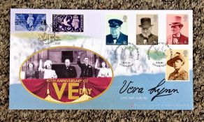 Dame Vera Lynn signed 60th Anniversary VE day FDC limited edition 197/1000 full set of stamps double