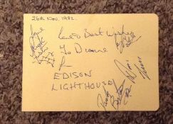 Edison Lighthouse signed album page signed by four members of the band dedicated. Edison