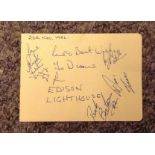 Edison Lighthouse signed album page signed by four members of the band dedicated. Edison