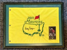 Golf Billy Casper signed 20x16 framed and mounted US Masters 2001 Commemorative flag. William Earl