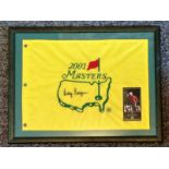 Golf Billy Casper signed 20x16 framed and mounted US Masters 2001 Commemorative flag. William Earl