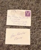 Bing Crosby signed 3x2 signed white card item comes with original mailed envelope pm Los Angeles