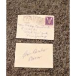 Bing Crosby signed 3x2 signed white card item comes with original mailed envelope pm Los Angeles