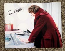 Tom Baker signed 10x8 Dr Who colour photo. Thomas Stewart Baker (born 20 January 1934) is an English