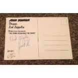 Led Zeppelin John Bonham signed 8 x 6 inch Song Remains the Same promo photo card. He has signed