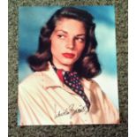 Lauren Bacall signed 10x8 colour photo. Lauren Bacall ( born Betty Joan Perske; September 16, 1924 -