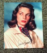 Lauren Bacall signed 10x8 colour photo. Lauren Bacall ( born Betty Joan Perske; September 16, 1924 -