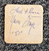 Marvin Gaye signed Beer mat inscribed love and peace Marvin Gaye this item was signed by the