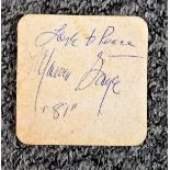 Marvin Gaye signed Beer mat inscribed love and peace Marvin Gaye this item was signed by the