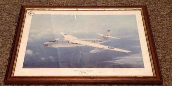 Brian Trubshaw signed print titled "The Forgotten V Bomber by the artist Keith Aspinall framed and