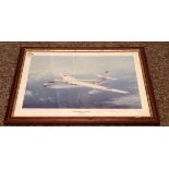 Brian Trubshaw signed print titled "The Forgotten V Bomber by the artist Keith Aspinall framed and