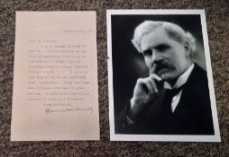 Ramsay MacDonald TLS date November 9th, 1914 letter comes complete with black and white photo. James