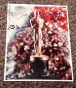 Oscars multi signed 10x8 colour photo six legendary signatures includes Ernest Borgnine, Kim Hunter,