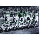 CELTIC 1967: Autographed 16 x 12 photo, depicting Celtic players posing for a team photo prior to