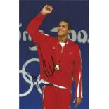 Olympics Oussama Mellouli signed 6x4 colour photo of the Gold medallist swimmer from Tunisia he