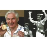 Olympics Gyorgy Gedo signed 6x4 colour and black and white combined photo of the Gold Medallist in